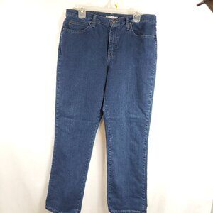 Lee Womens Dark Blue Relaxed Fit At The Waist Straight Leg Jeans Sz 14 Medium
